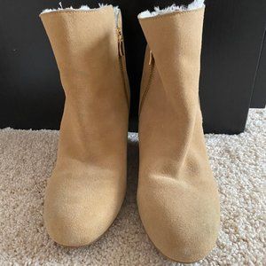 Women's Beige Wedge Booties - Saks Fifth Avenue - Size 9.5